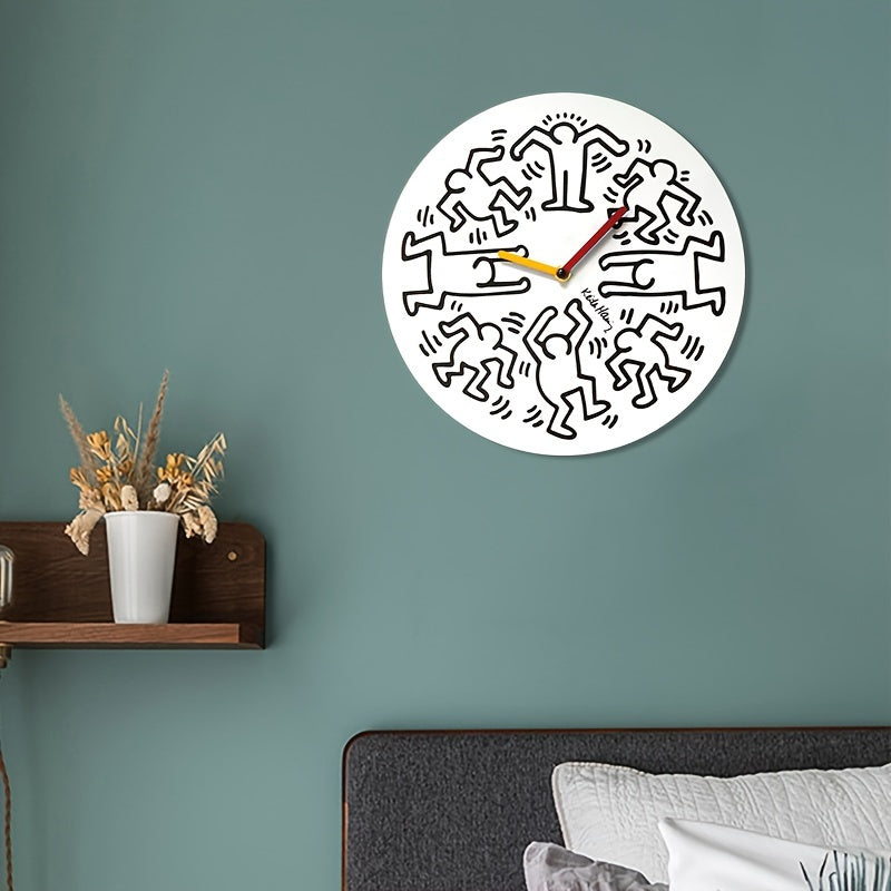 Pop-Art Acrylic Street Dance Wall Clock, 1pc. Ideal for Living Room, Bedroom, Kitchen and Office